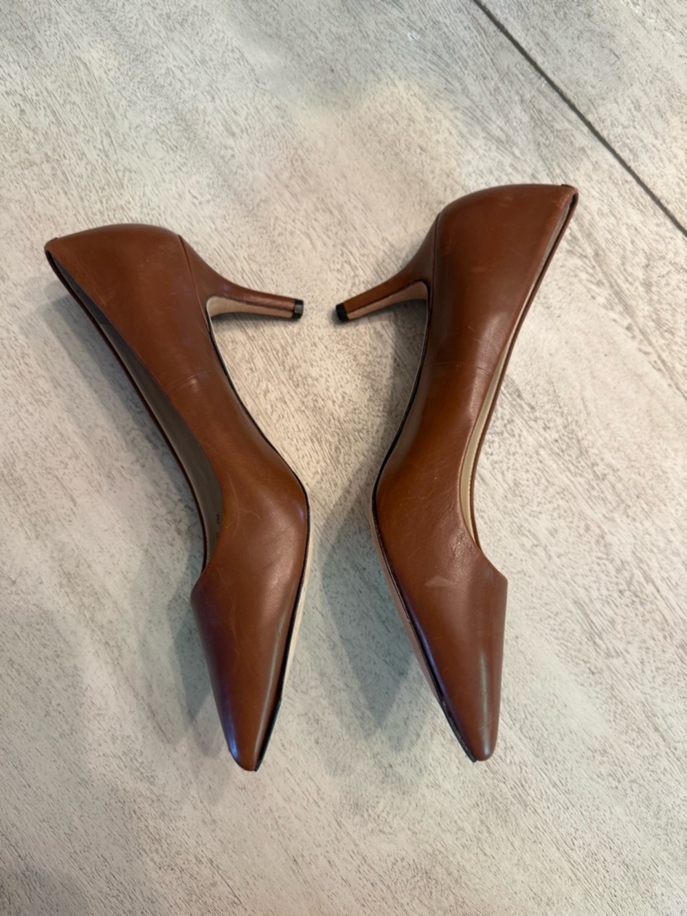 Cole Haan Brown Leather Pointed Toe Heels - Picture 2 of 4